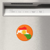 Aimant Carte du drapeau du Kurdistan (In Situ (Lave-vaisselle))