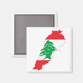 Aimant Carte du drapeau du Liban (Recto/Verso)