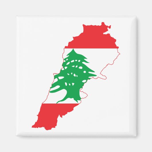 Aimant Carte du drapeau du Liban (Devant)