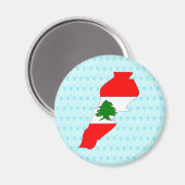 Aimant Carte du drapeau du Liban pleine taille (Recto/Verso)