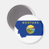 Aimant Carte du drapeau du Montana (Recto/Verso)