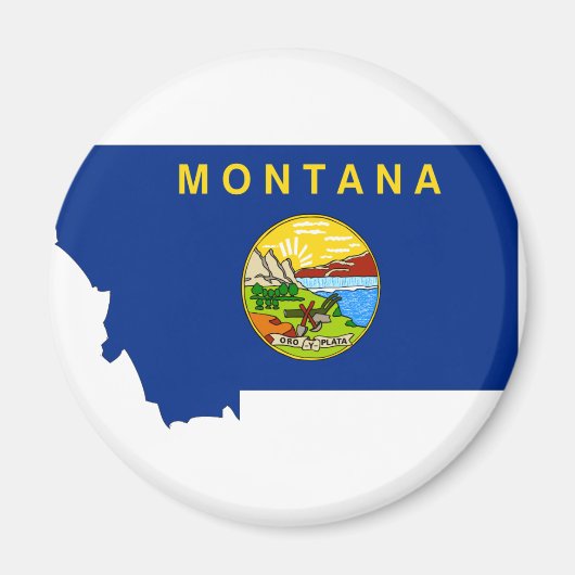 Aimant Carte du drapeau du Montana (Devant)