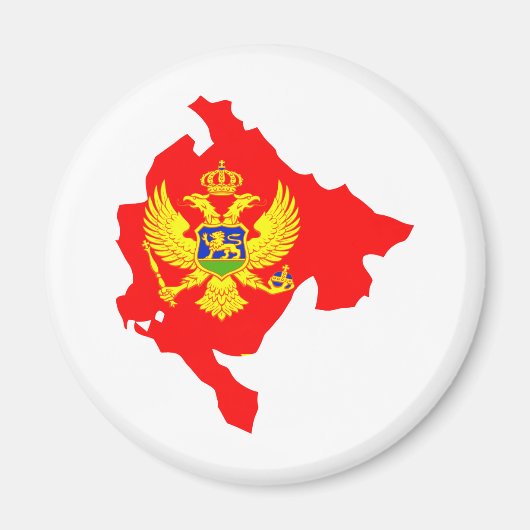Aimant Carte du drapeau du Monténégro pleine taille (Devant)
