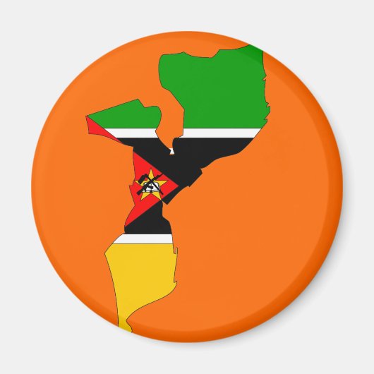 Aimant Carte du drapeau du Mozambique (Devant)