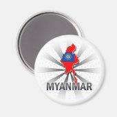 Aimant Carte du drapeau du Myanmar 2.0 (Recto/Verso)