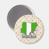 Aimant Carte du drapeau du Nigeria 2.0 (Recto/Verso)