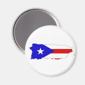 Aimant Carte du drapeau du pays de Porto Rico (Recto/Verso)