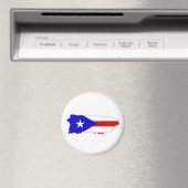 Aimant Carte du drapeau du pays de Porto Rico (In Situ (Lave-vaisselle))