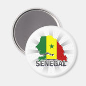 Aimant Carte du drapeau du Sénégal 2.0 (Recto/Verso)