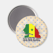 Aimant Carte du drapeau du Sénégal 2.0 (Recto/Verso)