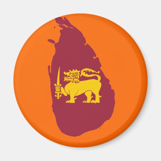 Aimant Carte du drapeau du Sri Lanka (Devant)