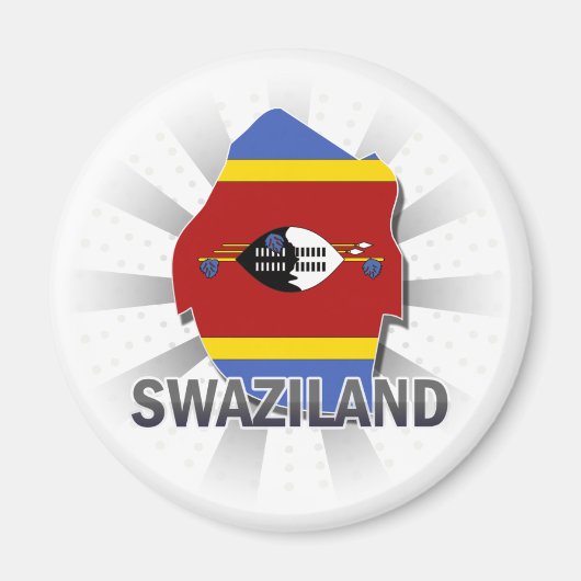 Aimant Carte du drapeau du Swaziland 2.0 (Devant)