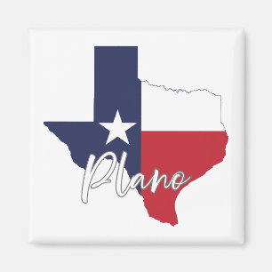 Aimant Carte du drapeau du Texas Plano