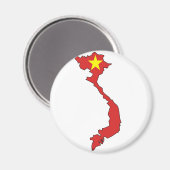 Aimant Carte du drapeau du Vietnam (Recto/Verso)