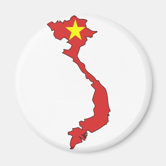Aimant Carte du drapeau du Vietnam (Devant)