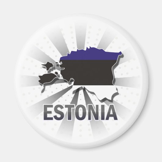 Aimant Carte du drapeau estonien 2.0 (Devant)