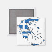 Aimant Carte du drapeau grec GR (Recto/Verso)