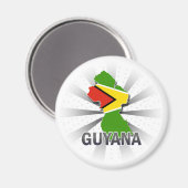 Aimant Carte du Drapeau Guyana 2.0 (Recto/Verso)