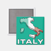 Aimant Carte du drapeau italien (Recto/Verso)