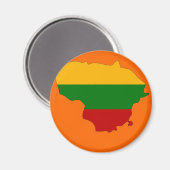 Aimant Carte du drapeau lituanien (Recto/Verso)