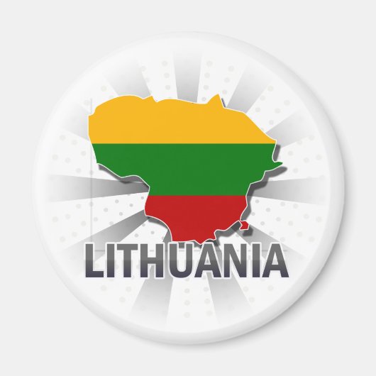 Aimant Carte du drapeau lituanien 2.0 (Devant)
