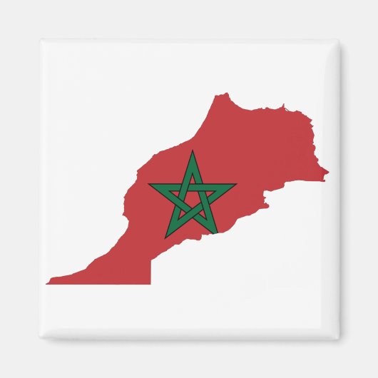 Aimant Carte du drapeau marocain (Devant)