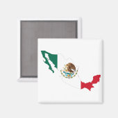 Aimant Carte du drapeau mexicain (Recto/Verso)