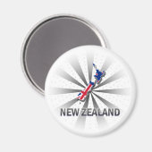 Aimant Carte du drapeau néo-zélandais 2.0 (Recto/Verso)