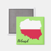 Aimant Carte du drapeau polonais (Recto/Verso)