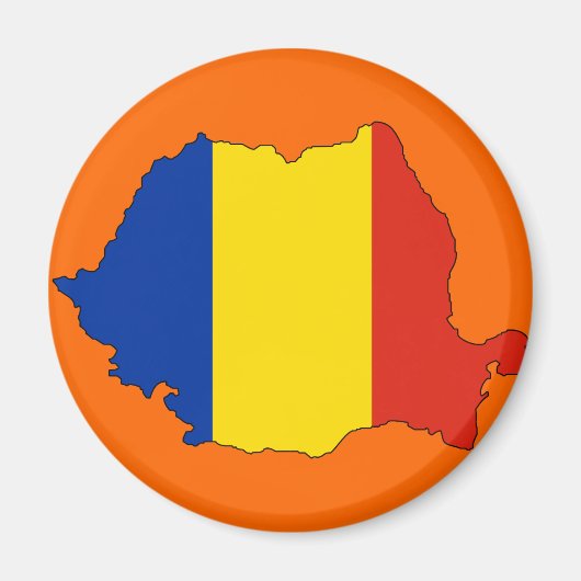 Aimant Carte du drapeau roumain (Devant)