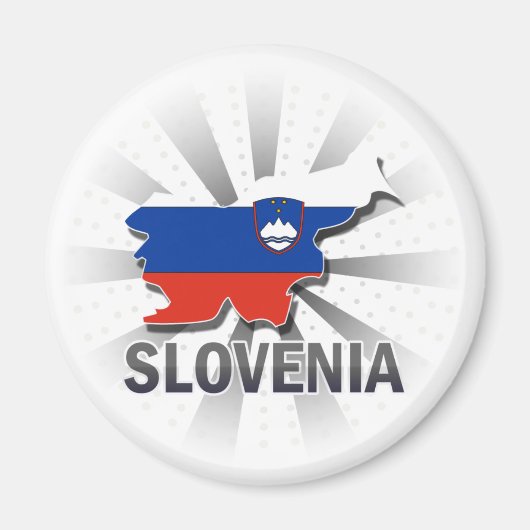 Aimant Carte du drapeau slovène 2.0 (Devant)