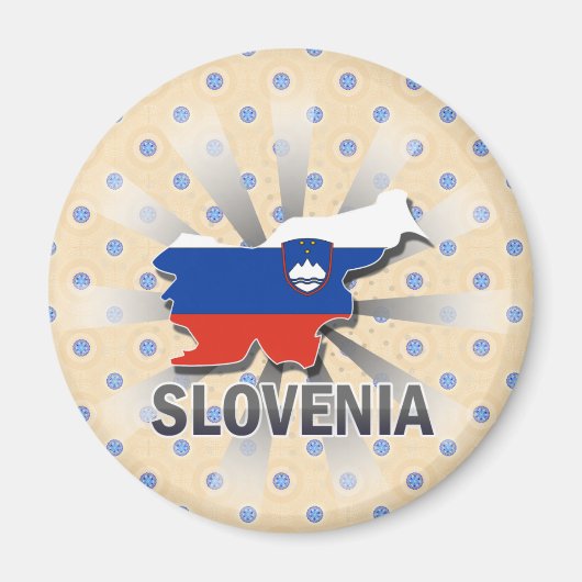 Aimant Carte du drapeau slovène 2.0 (Devant)