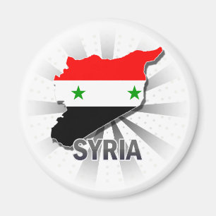 Aimant Carte du drapeau syrien 2.0