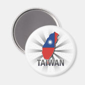 Aimant Carte du drapeau taïwanais 2.0 (Recto/Verso)