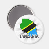 Aimant Carte du drapeau tanzanien 2.0 (Recto/Verso)