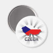 Aimant Carte du drapeau tchèque 2.0 (Recto/Verso)