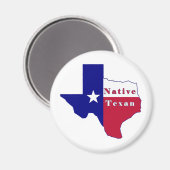 Aimant Carte du drapeau texan natif (Recto/Verso)