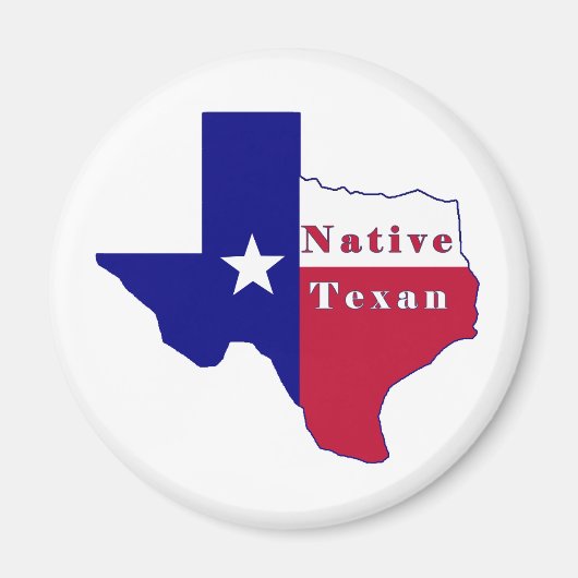 Aimant Carte du drapeau texan natif (Devant)