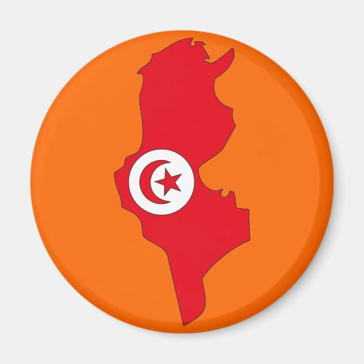 Aimant Carte du drapeau tunisien (Devant)