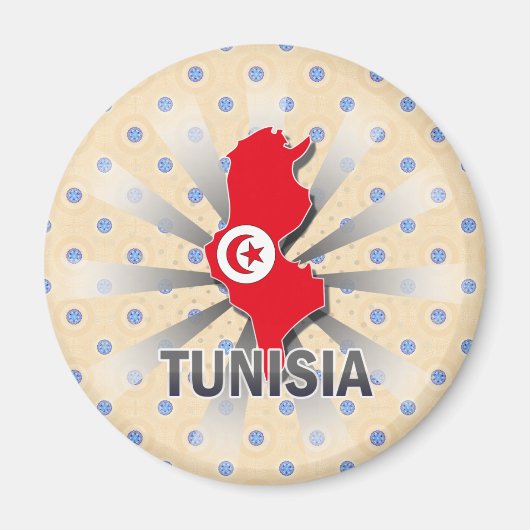 Aimant Carte du drapeau tunisien 2.0 (Devant)