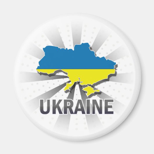 Aimant Carte du drapeau ukrainien 2.0 (Devant)
