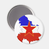 Aimant Carte du drapeau yougoslave (Recto/Verso)
