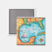 Aimant Carte du golfe du Mexique (Recto/Verso)