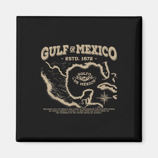 Aimant Carte Du Golfe Du Mexique 1672 (Devant)