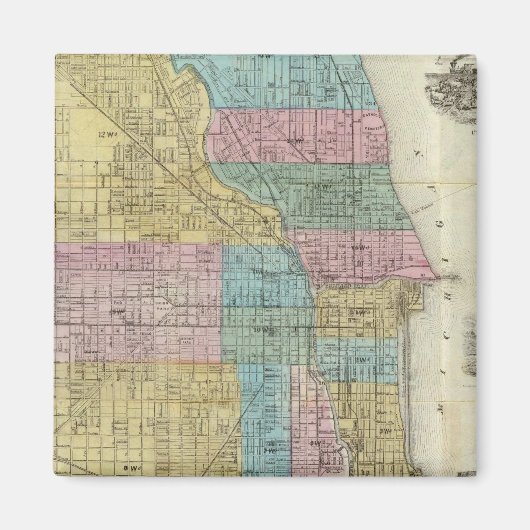 Aimant Carte du guide de Chicago (Devant)