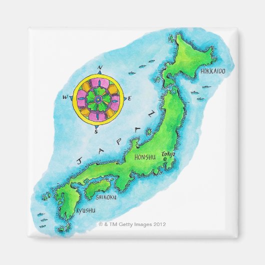 Aimant Carte du Japon (Devant)