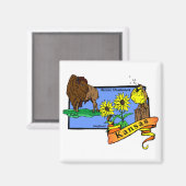 Aimant Carte du Kansas 2 (Recto/Verso)