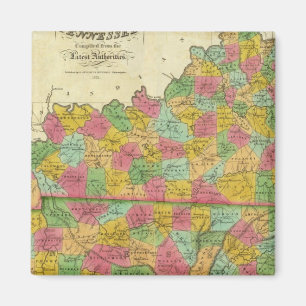 Aimant Carte du Kentucky et du Tennessee