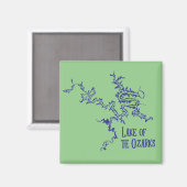 Aimant Carte du lac des Ozarks (Recto/Verso)