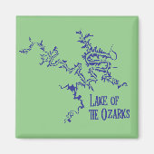 Aimant Carte du lac des Ozarks (Devant)